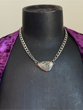 Ocean Jasper crystal necklace pendant gothic choker southwest southern gothic